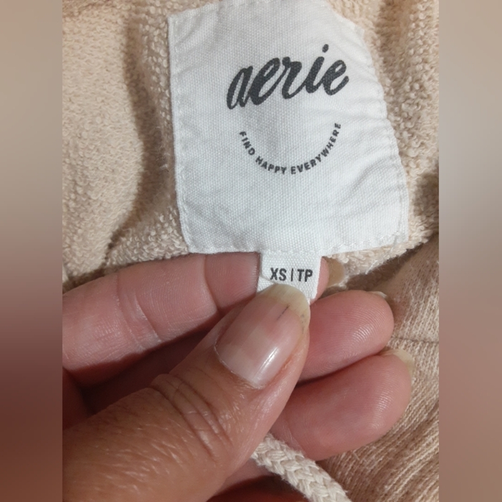 Aerie Women's Hoodie PullOver Mid Button Long Sleeve Coral Peach  Size XS/TP - Picture 7 of 7